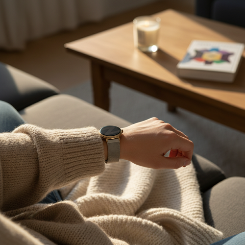 Bandz Pebble Round 2 - 14mm Milanese loop band (zilver)