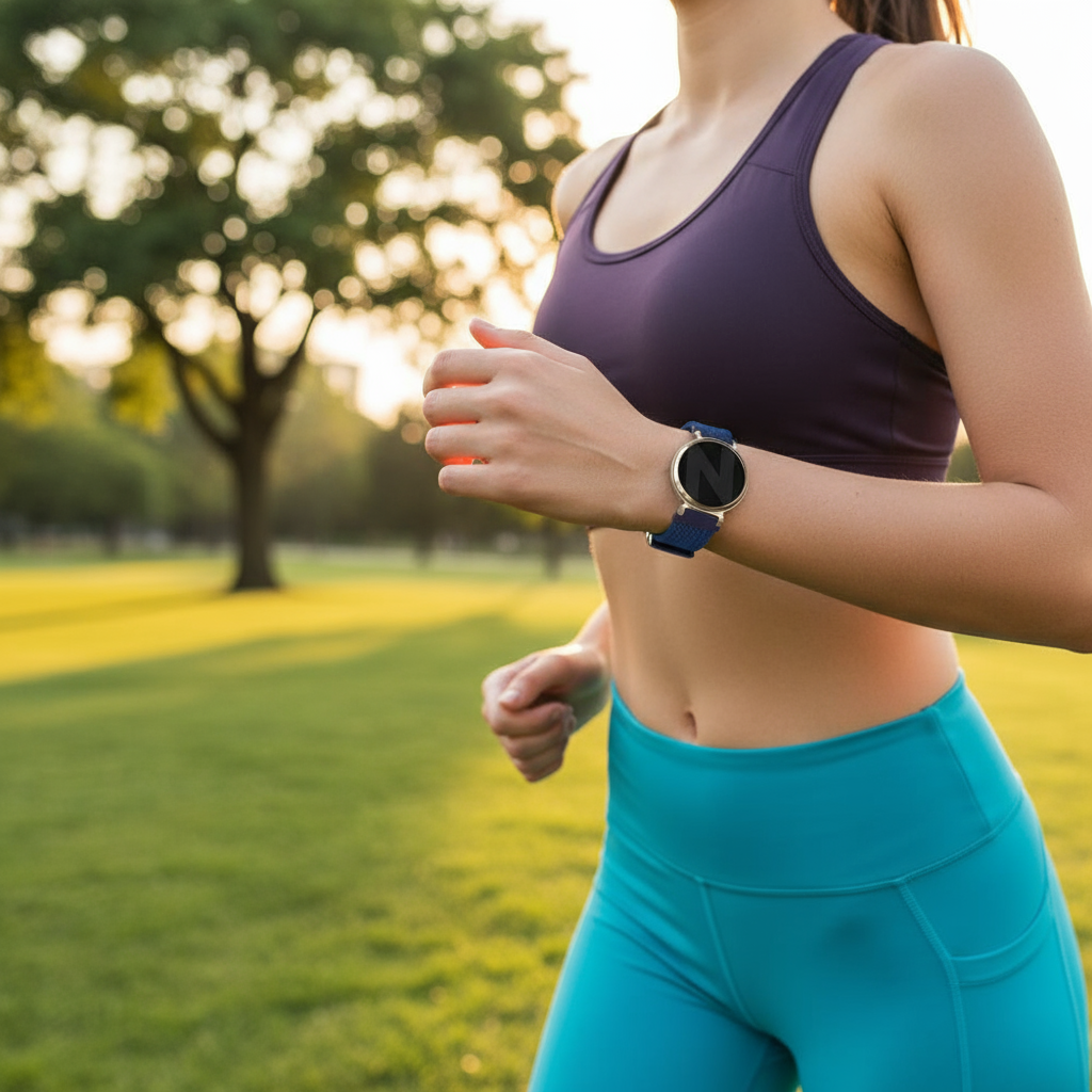 Bandz Garmin Lily 2 gevlochten nylon band (blauw)