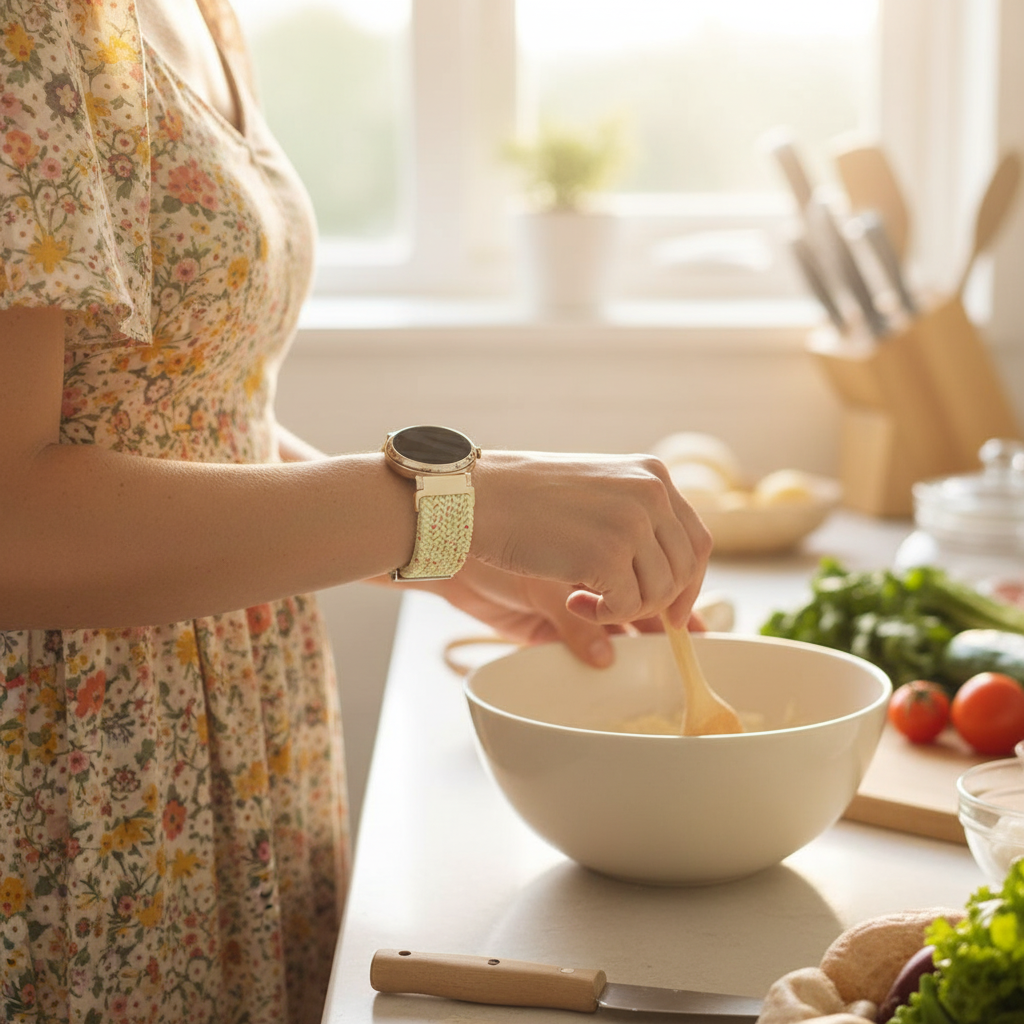 Bandz Garmin Lily 2 Braided Nylon Strap (Beige Mix)