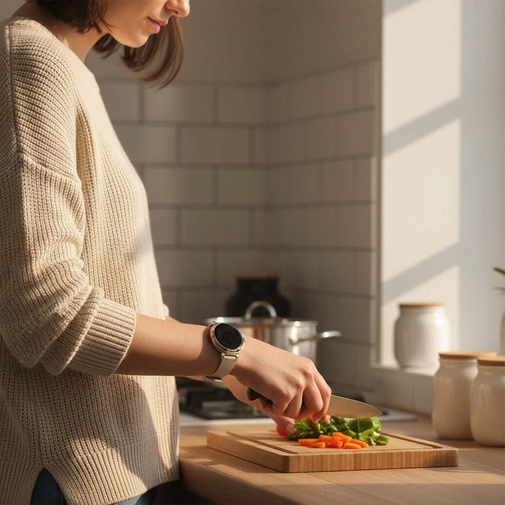 Bandz Garmin Lily 2 lederen band 'Classic' (beige)