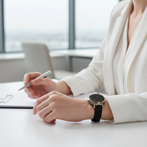 Pebble Round 2 - 14mm siliconen bandje (zwart)