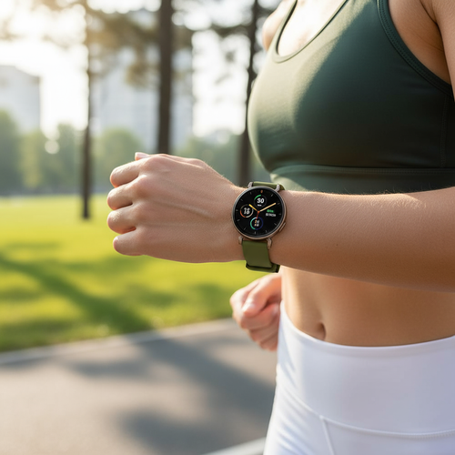 Pebble Round 2 - 14mm luxe siliconen bandje (groen)