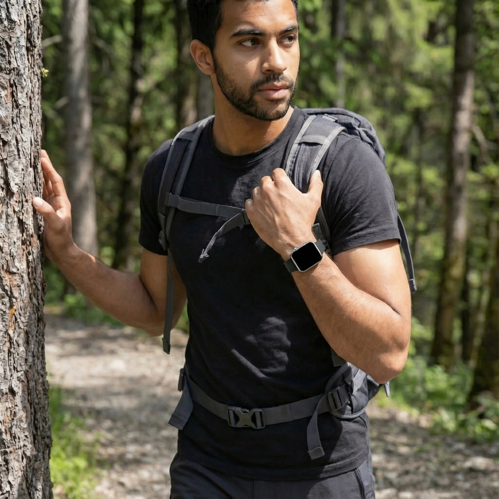 Bandz Apple Watch siliconen band 'Outdoor' (zwart)