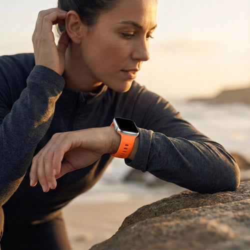 Bandz Apple Watch Ultra siliconen band 'Outdoor' (oranje)
