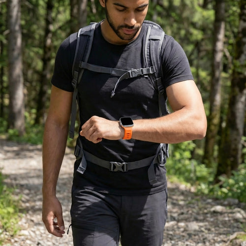 Bandz Apple Watch Ultra siliconen band 'Outdoor' (oranje)