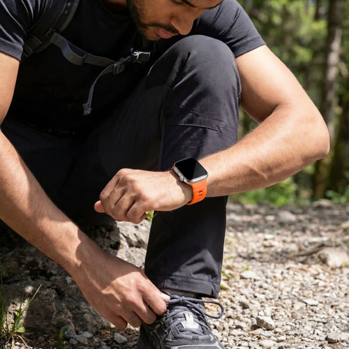 Bandz Apple Watch Ultra siliconen band 'Outdoor' (oranje)