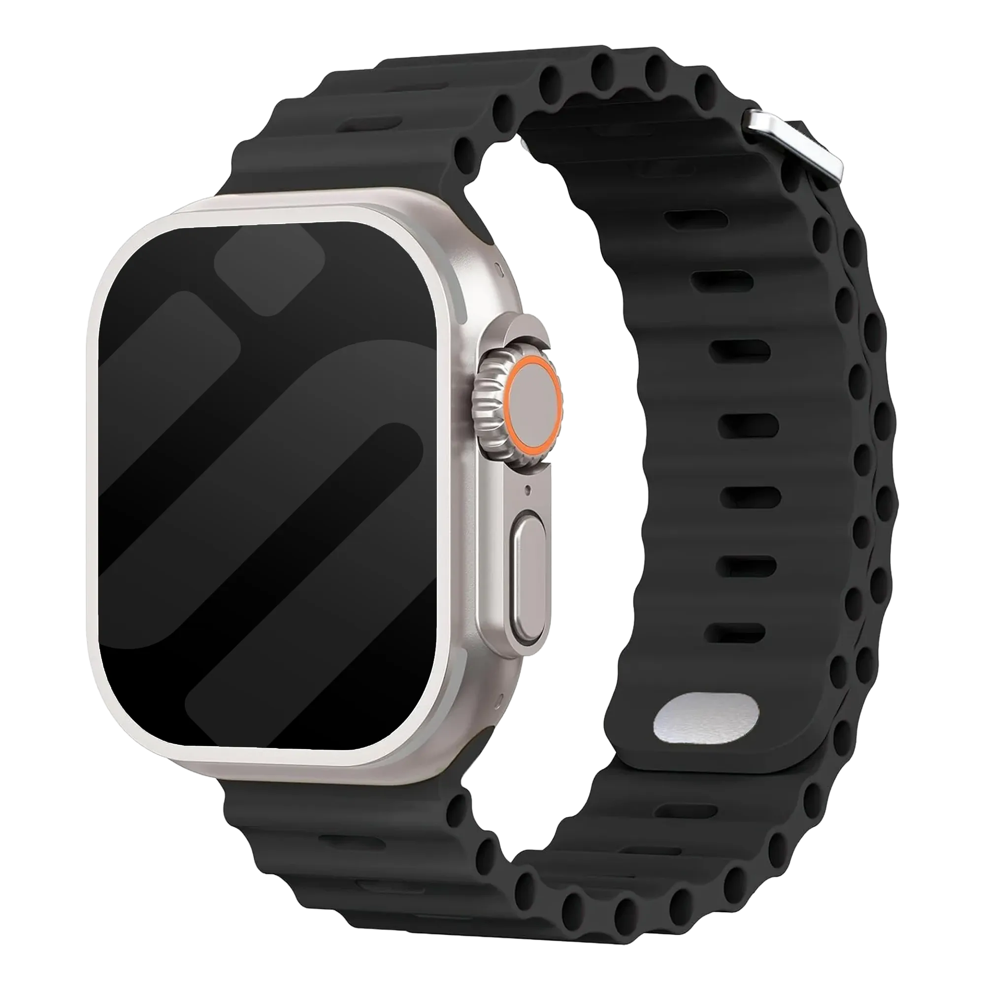Apple Watch Ocean bandje met druksluiting (zwart)