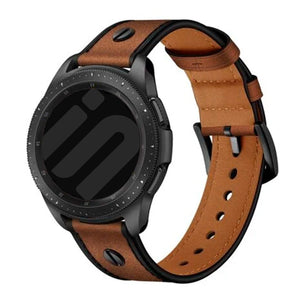 Coros Apex 42mm geschroefde leren bandje (donkerbruin)