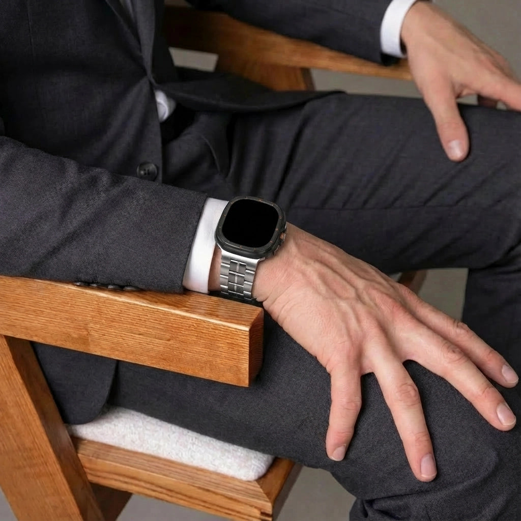 Samsung Galaxy Watch Ultra 'Square' Titanium Strap (Silver)