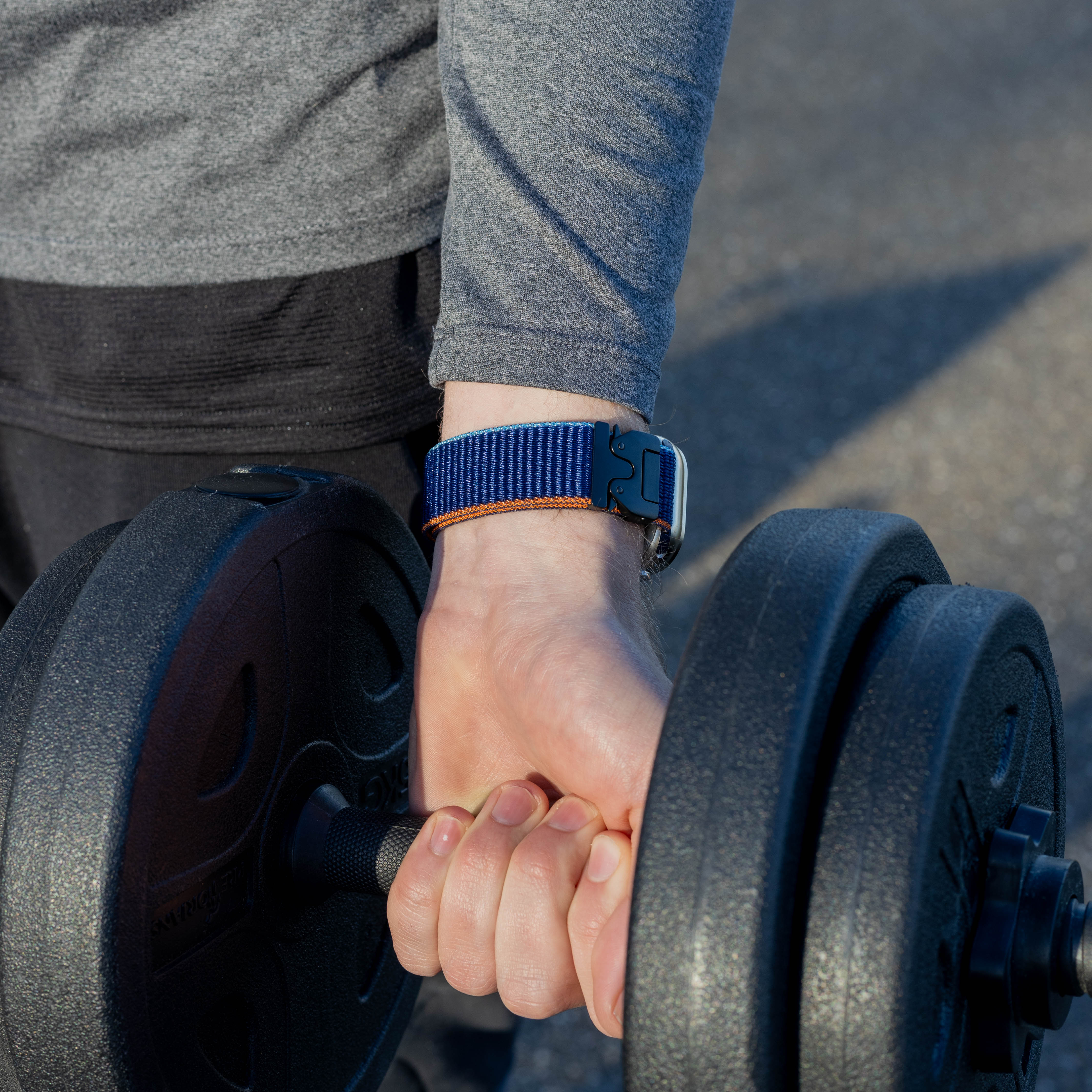 Bandz Apple Watch nylon band 'Classic' met P-buckle (donkerblauw)