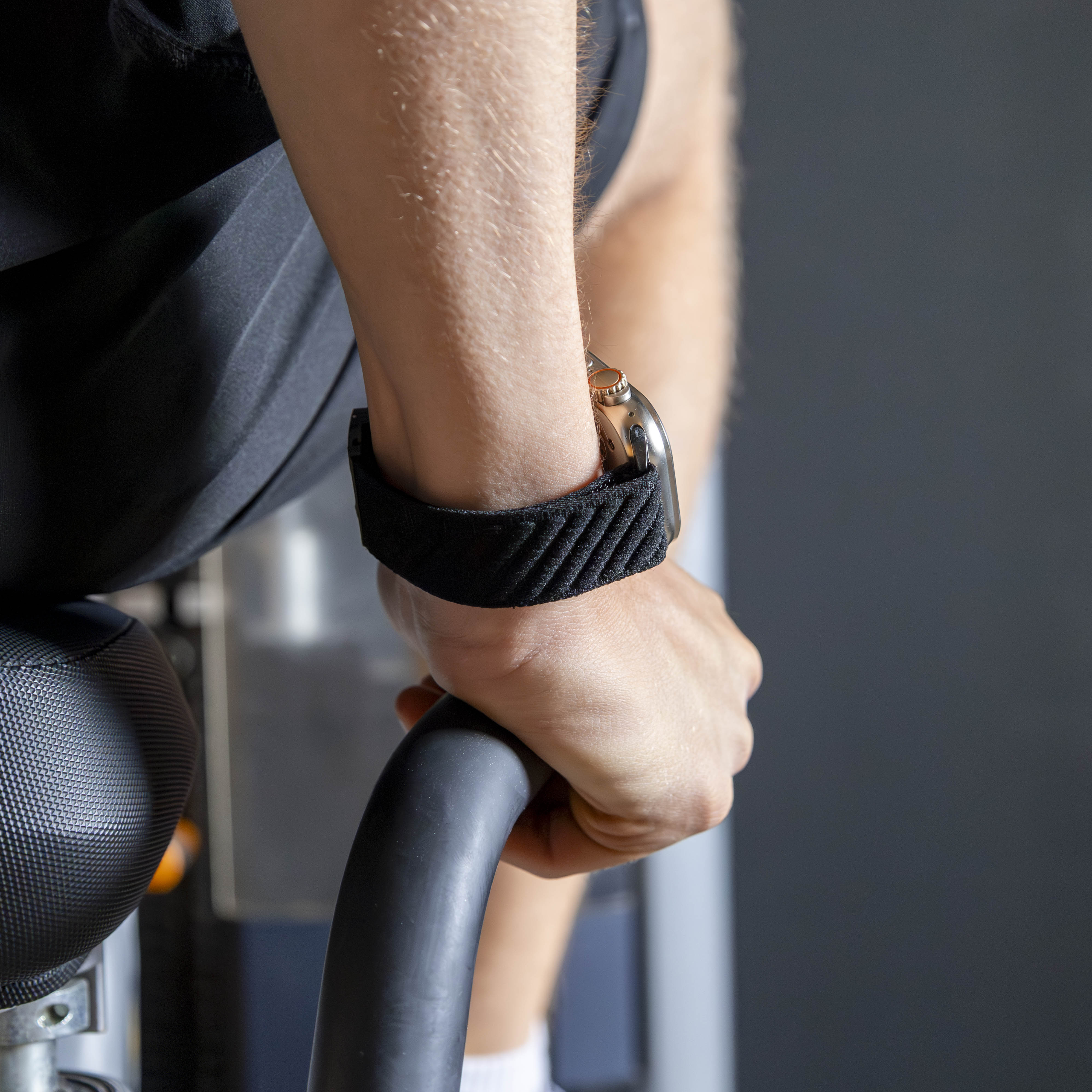 Bandz Apple Watch nylon band 'Wave' met P-buckle (zwart)