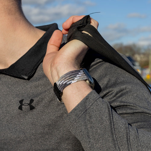 Bandz Apple Watch Ultra gevlochten band met P-buckle (leisteen)