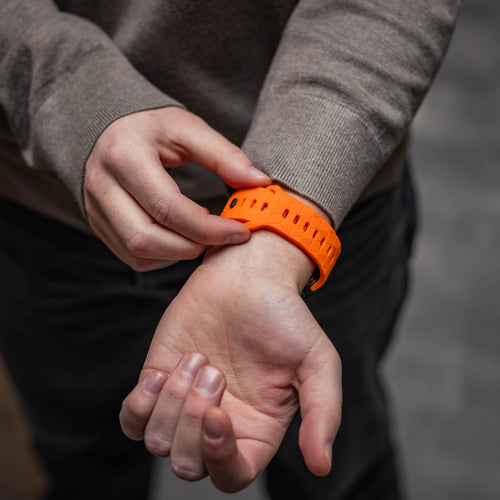Samsung Galaxy Watch Ultra 2 siliconen band 'Hexagons' (oranje)