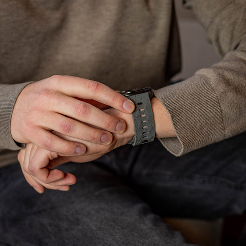 Bandz Samsung Galaxy Watch Ultra siliconen band 'Hexagons' (donkergrijs)