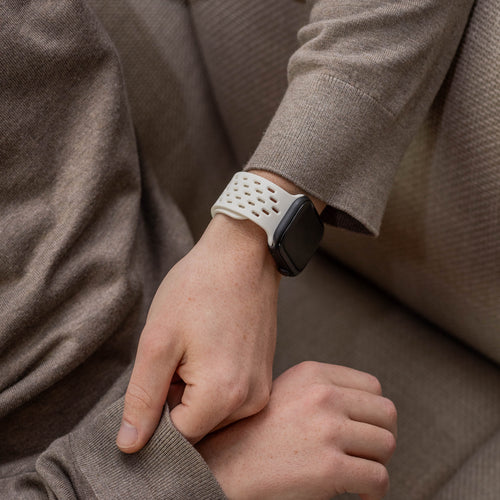 Apple Watch siliconen air bandje met P-Buckle (wit)