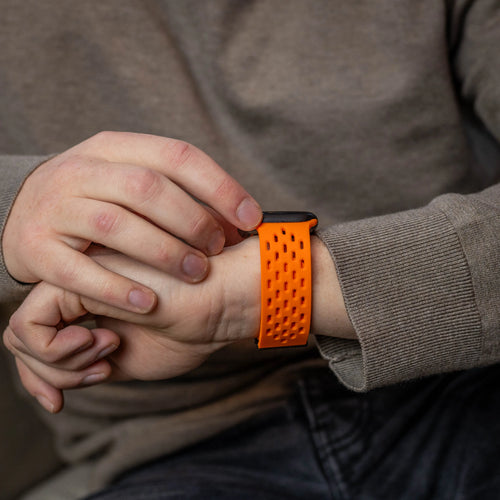 Apple Watch siliconen air bandje met P-Buckle (oranje)