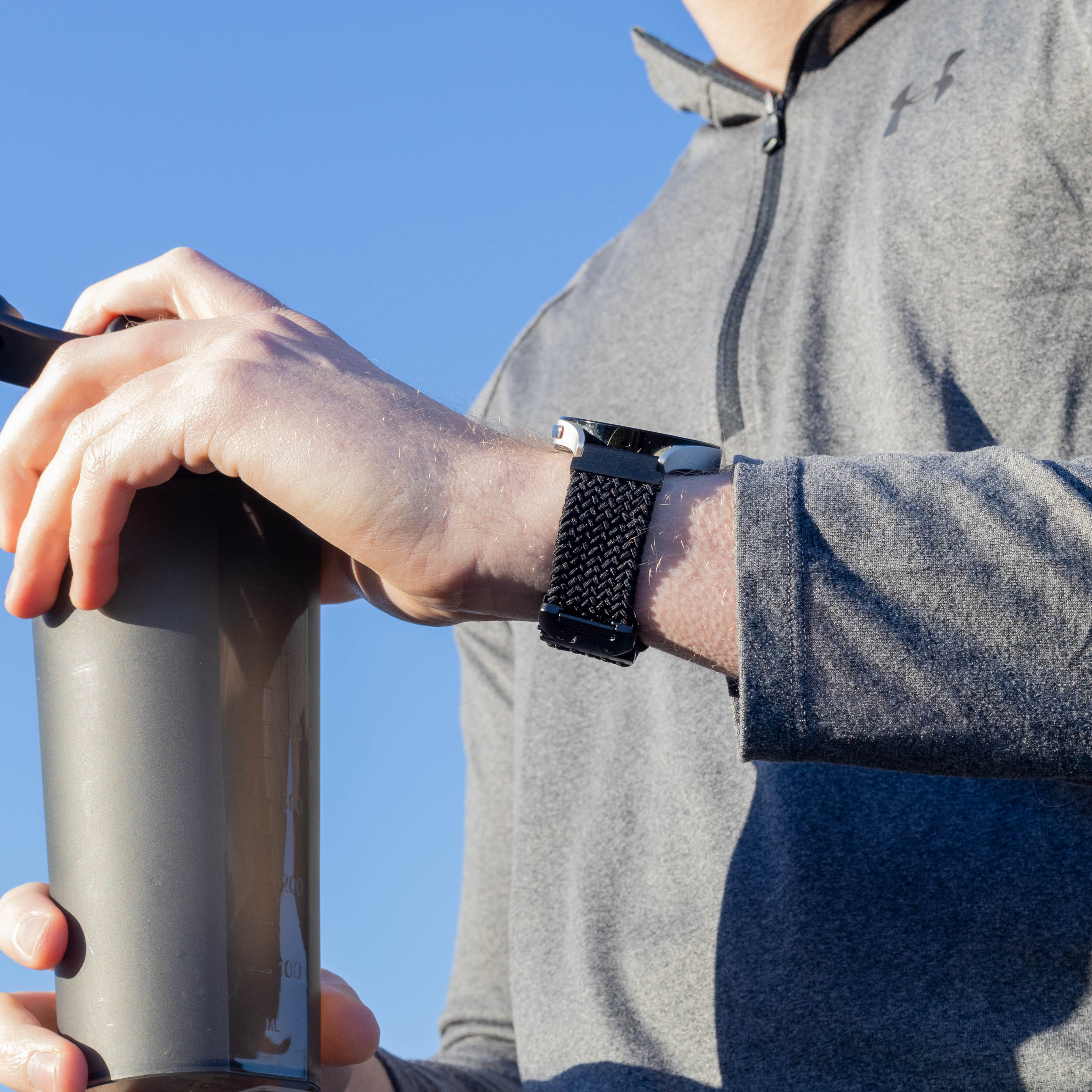 Garmin Forerunner 165 gevlochten band met P-buckle (zwart)