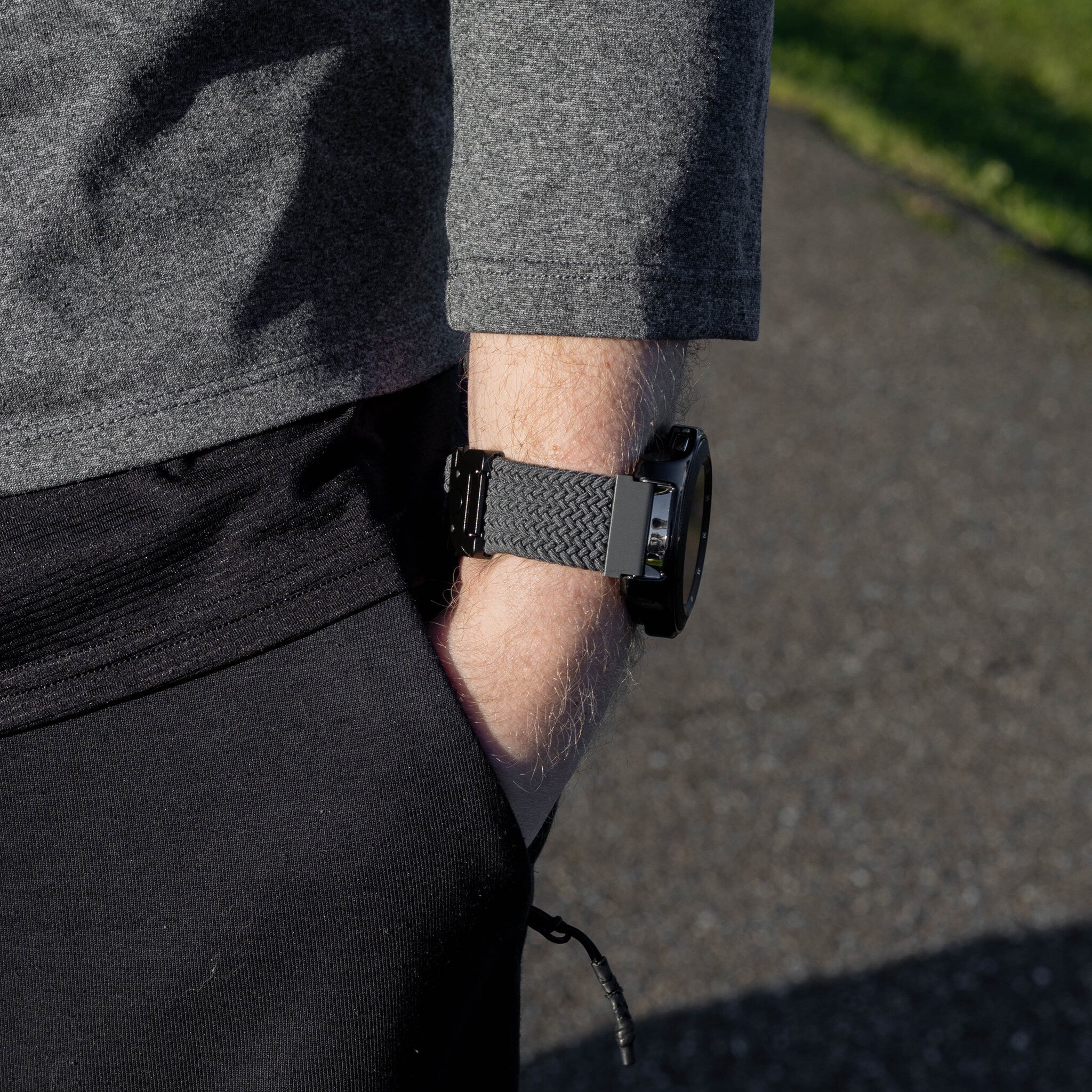 Amazfit Balance 2 gevlochten band met P-buckle (grijs)
