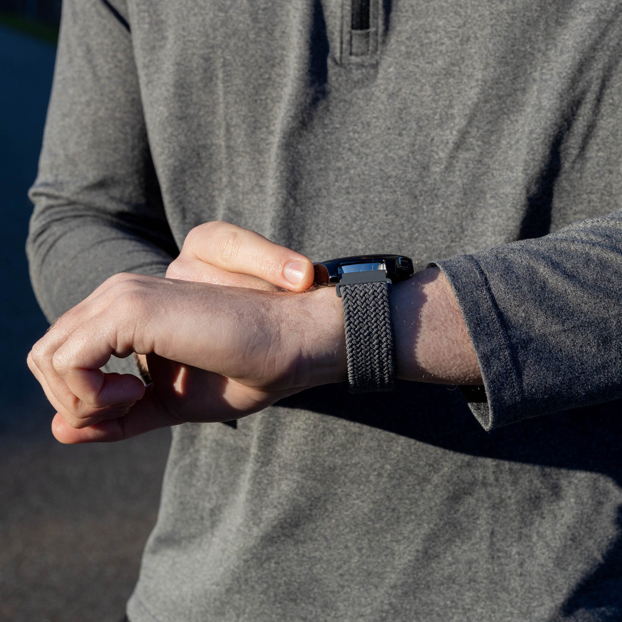 Suunto Run gevlochten band met P-buckle (grijs)