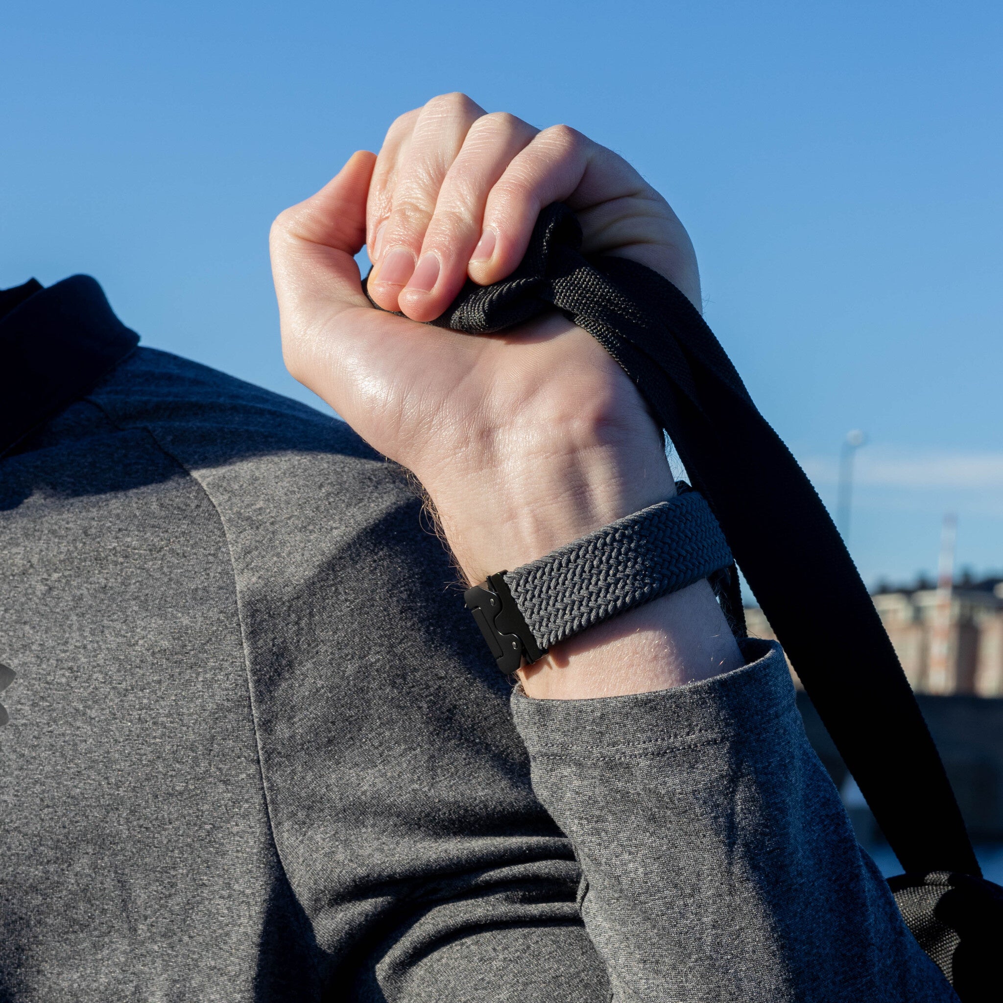 Amazfit Balance 2 gevlochten band met P-buckle (grijs)