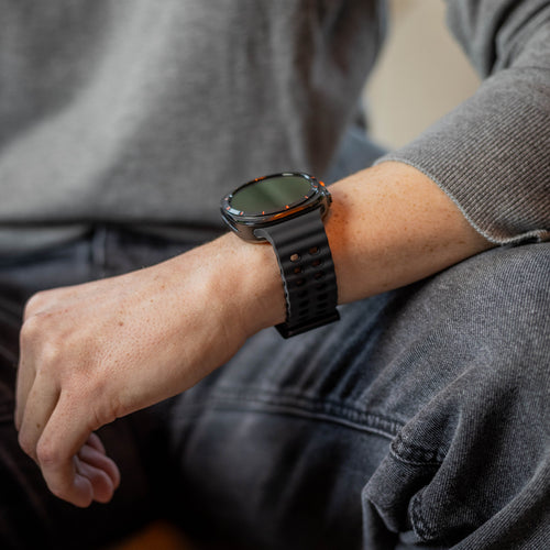 Samsung Galaxy Watch Ultra 2 wave siliconen bandje (donkergrijs/zwart)