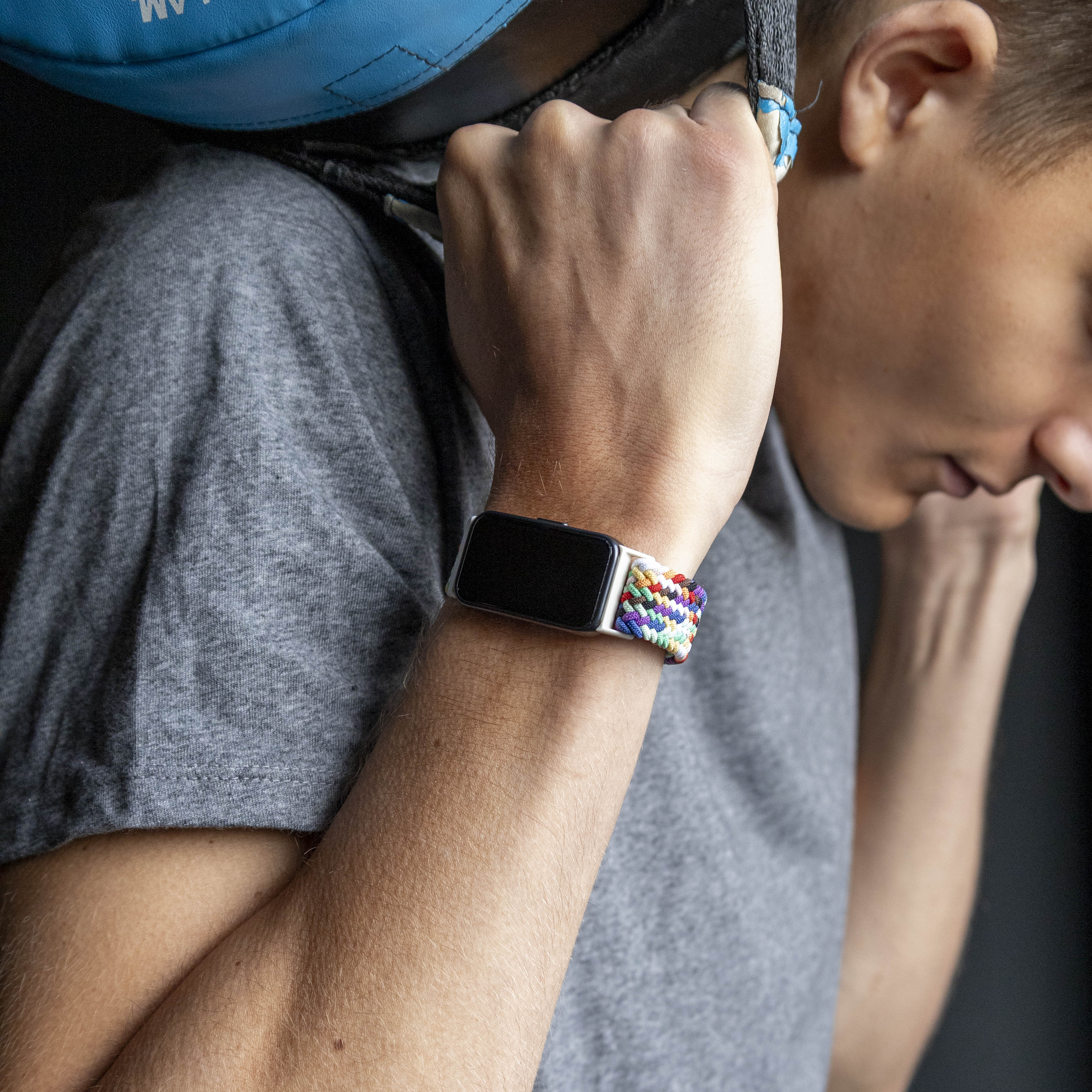 Huawei Band 9 gevlochten bandje (regenboog)