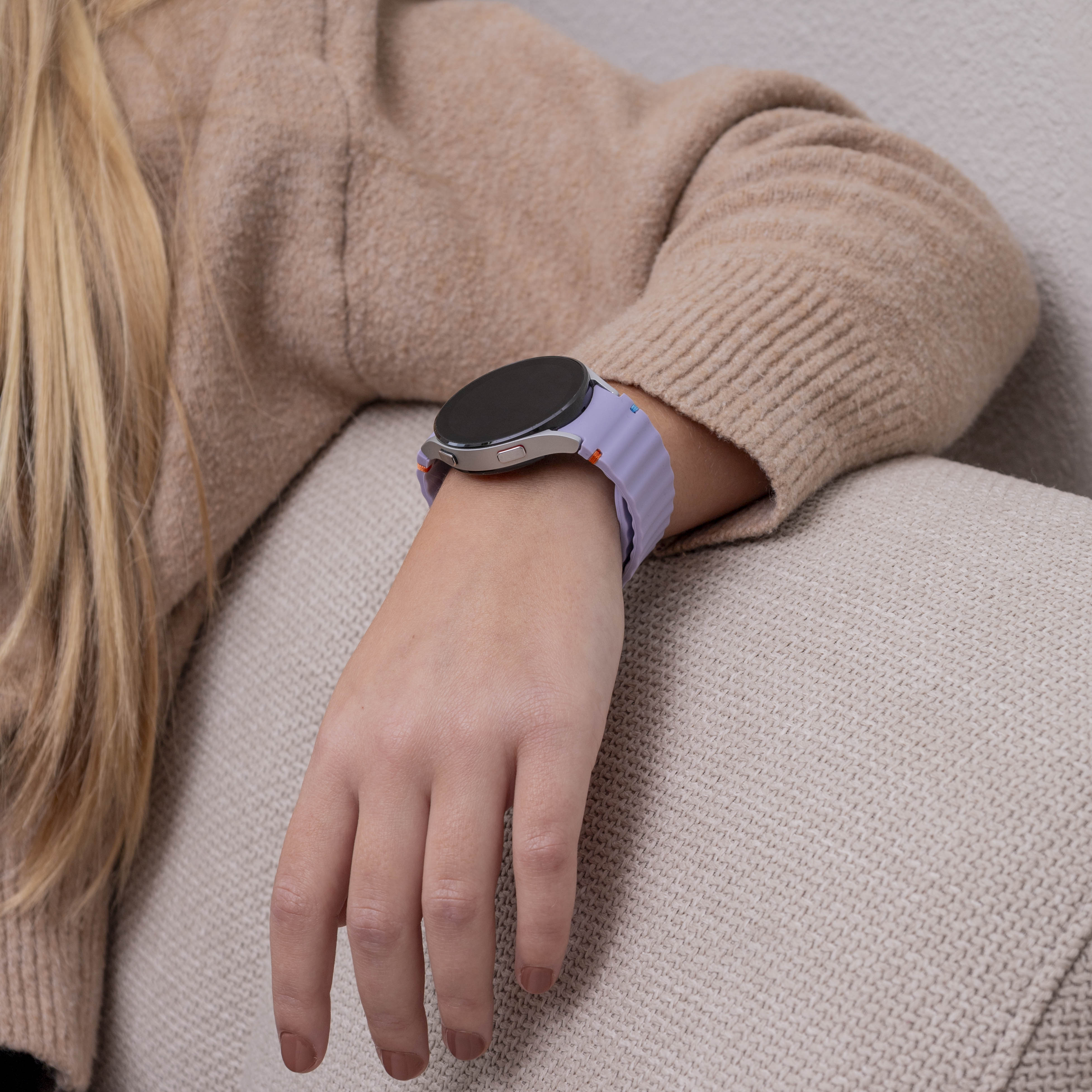 Samsung Galaxy Watch 5 44mm Wave bandje (lichtpaars)