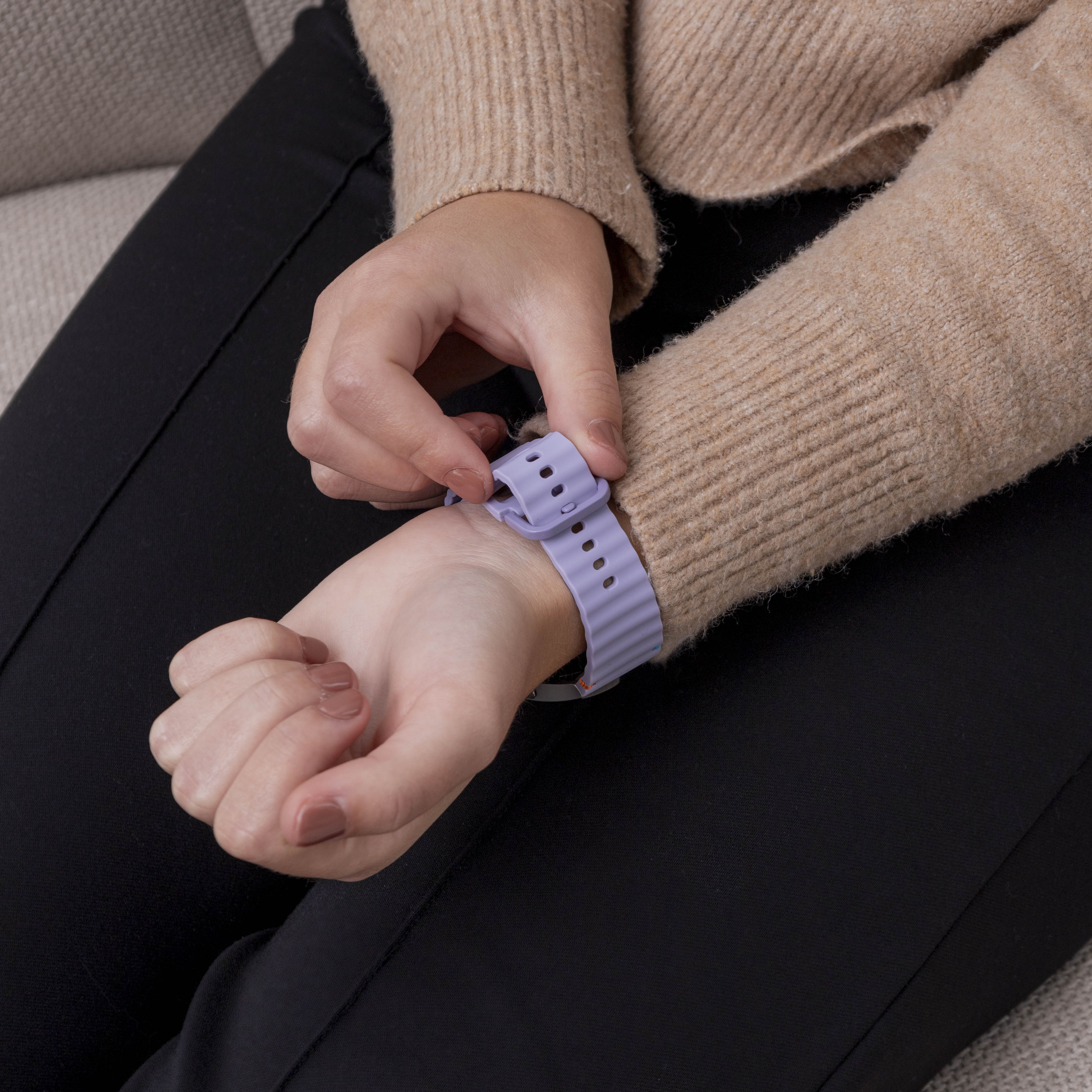 Samsung Galaxy Watch 5 44mm Wave bandje (lichtpaars)