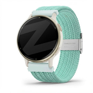 Bandz Garmin Vivoactive 5 gevlochten nylon band (turquoise)
