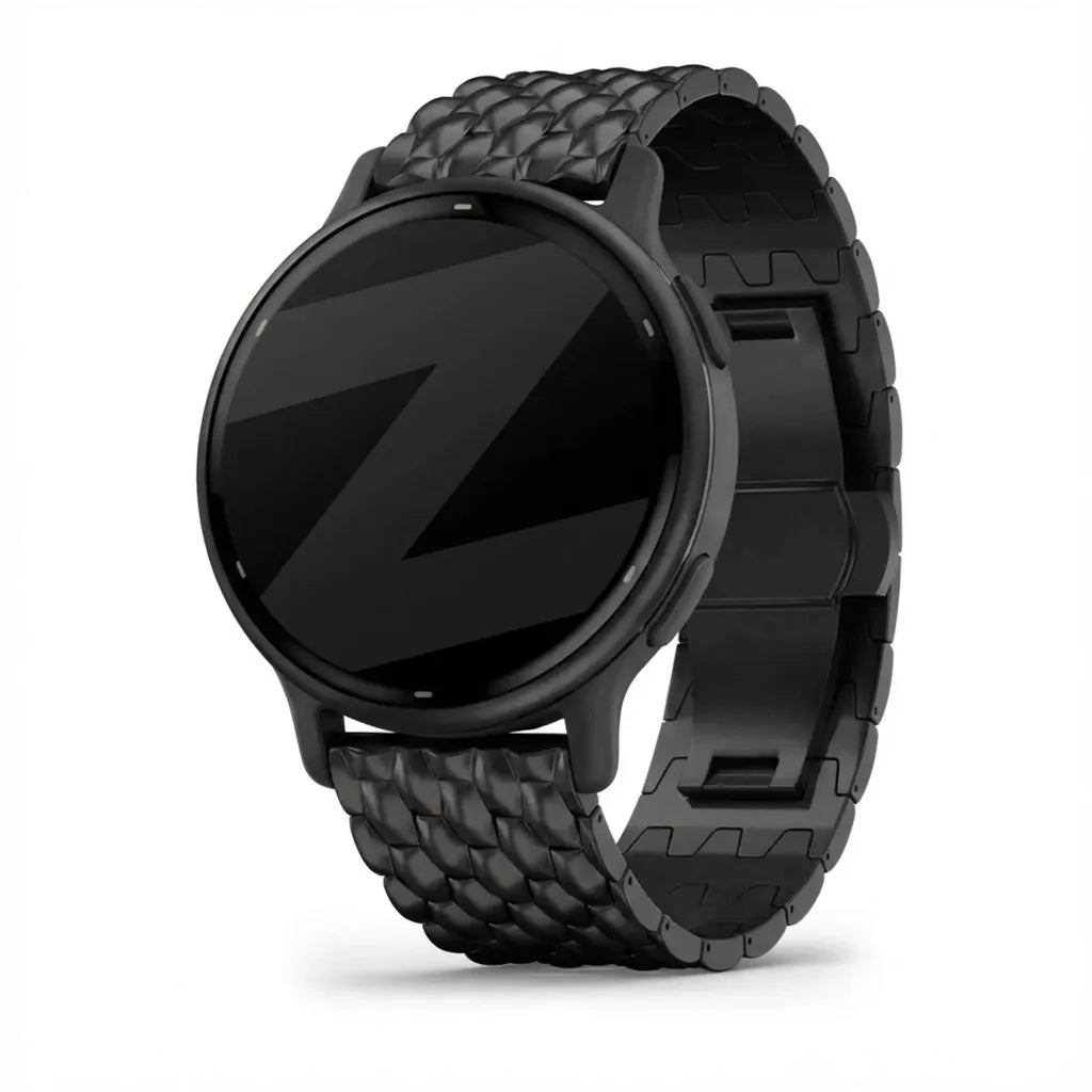 Bandz Garmin Vivoactive 5 stalen band 'Dragon' (zwart)
