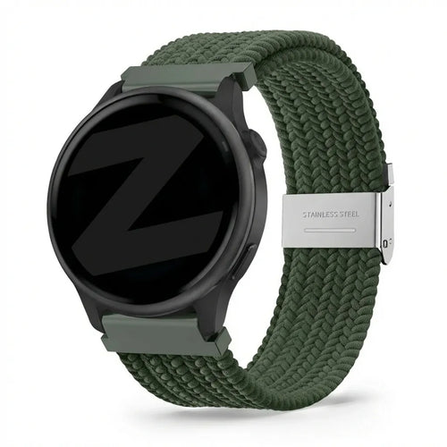 Bandz Garmin Vivoactive 6 gevlochten nylon band (olijfgroen)