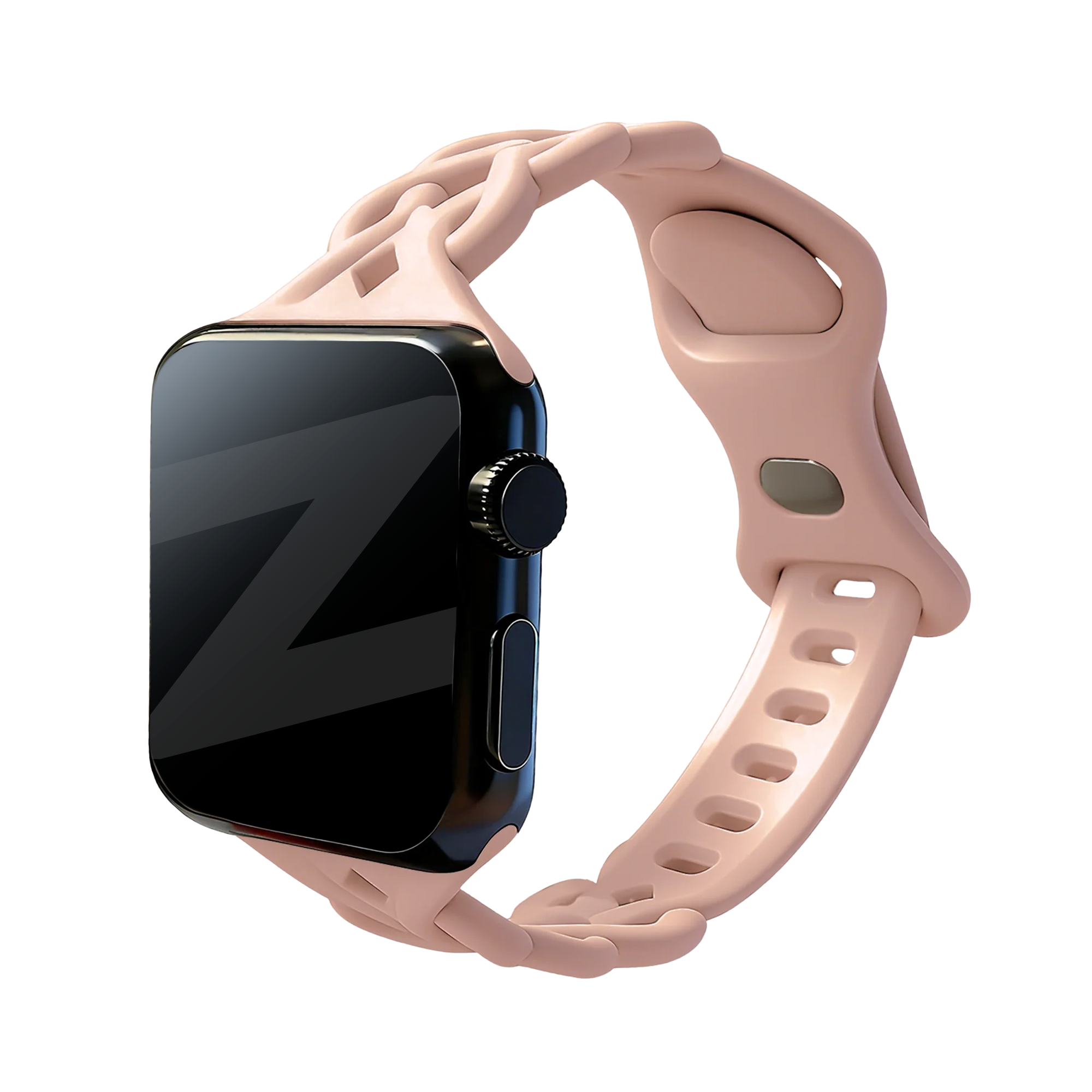 Bandz Apple Watch siliconen band 'Braided' (pink sand)