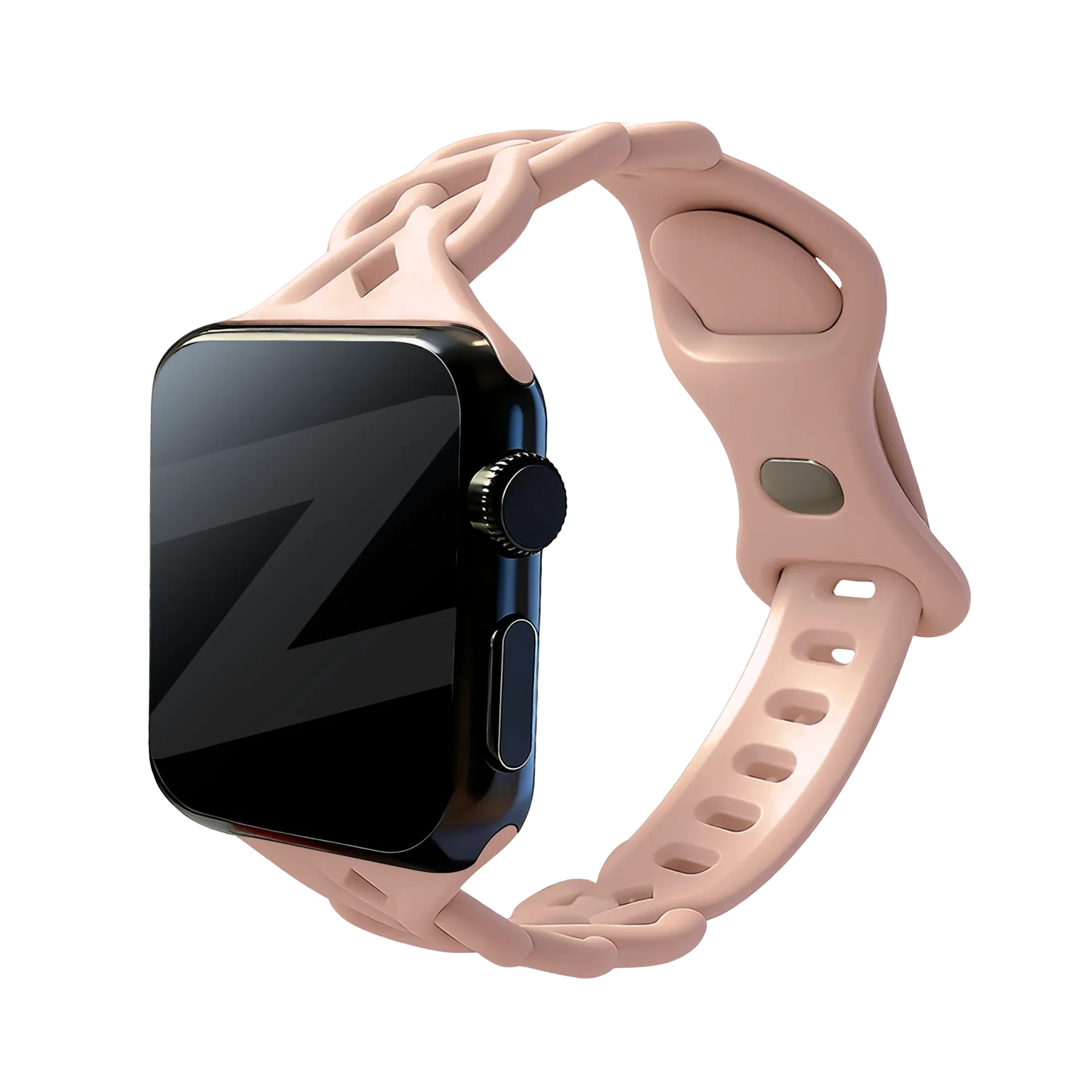 Bandz Apple Watch siliconen band 'Braided' (pink sand)