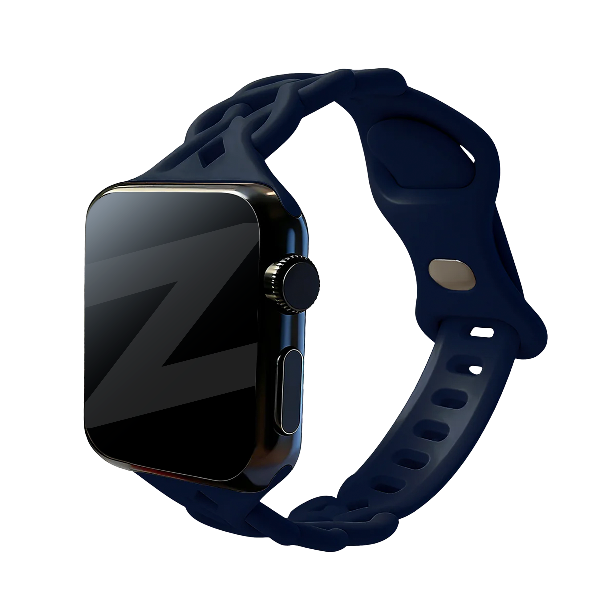 Bandz Apple Watch siliconen band 'Braided' (donkerblauw)