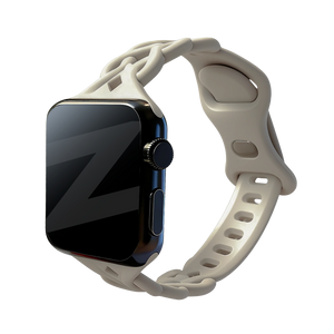 Bandz Apple Watch siliconen band 'Braided' (lichtbeige)