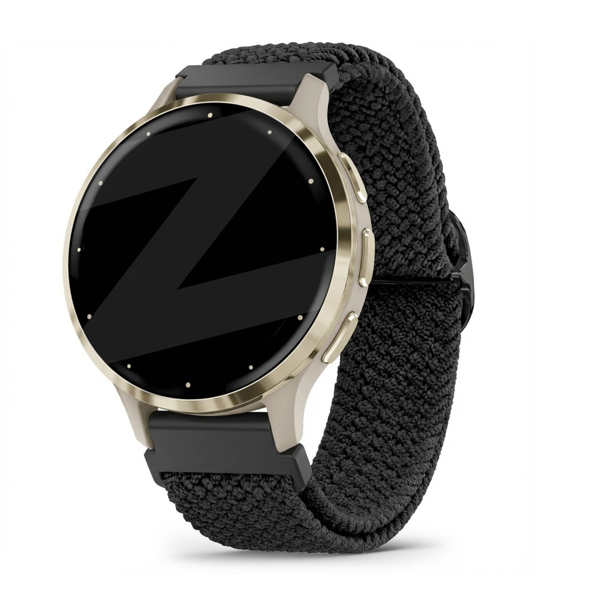 Bandz Garmin Venu 3s verstelbare nylon band (zwart)