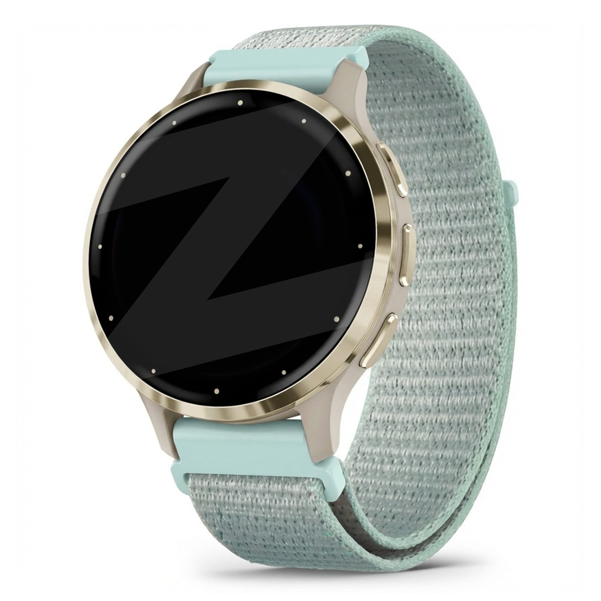 Bandz Garmin Venu 3s nylon loop band (licht cyaan)