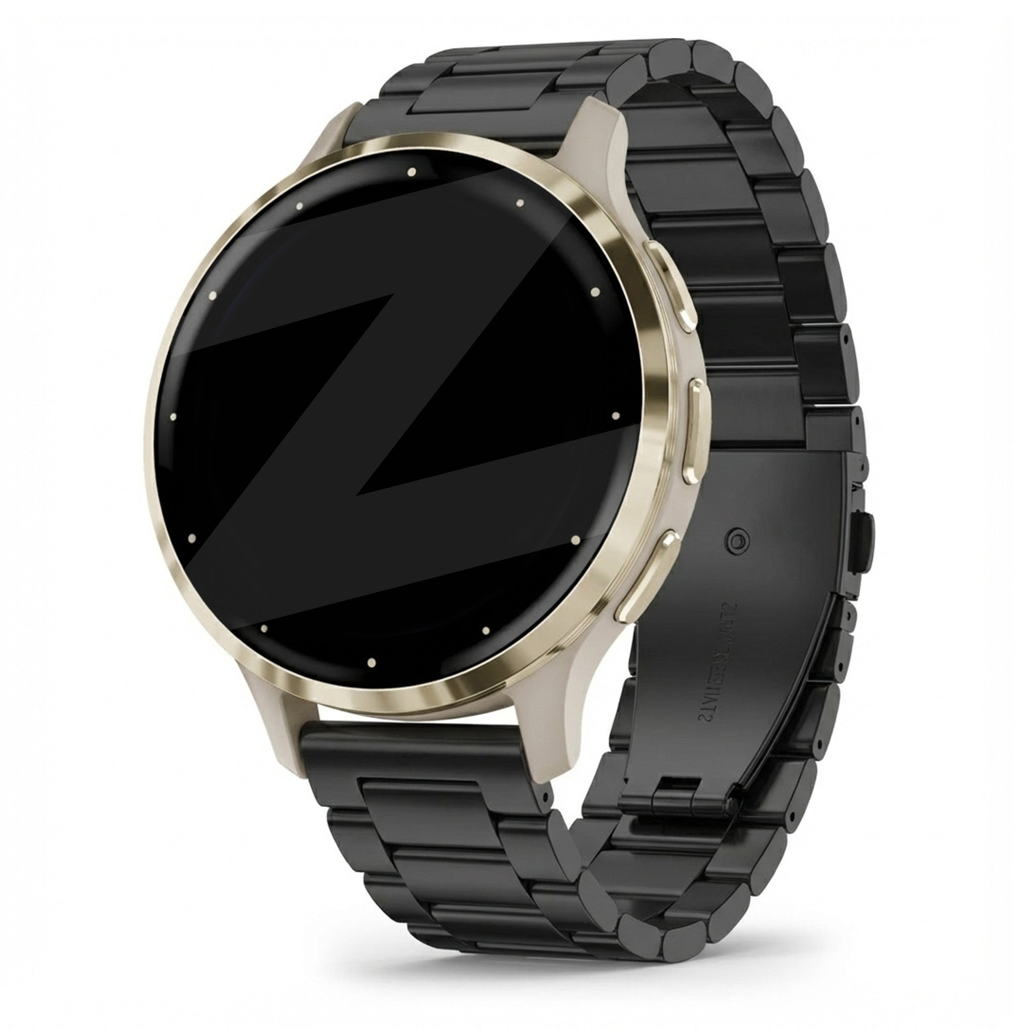 Bandz Garmin Venu 3s stalen band 'Classic' (zwart)