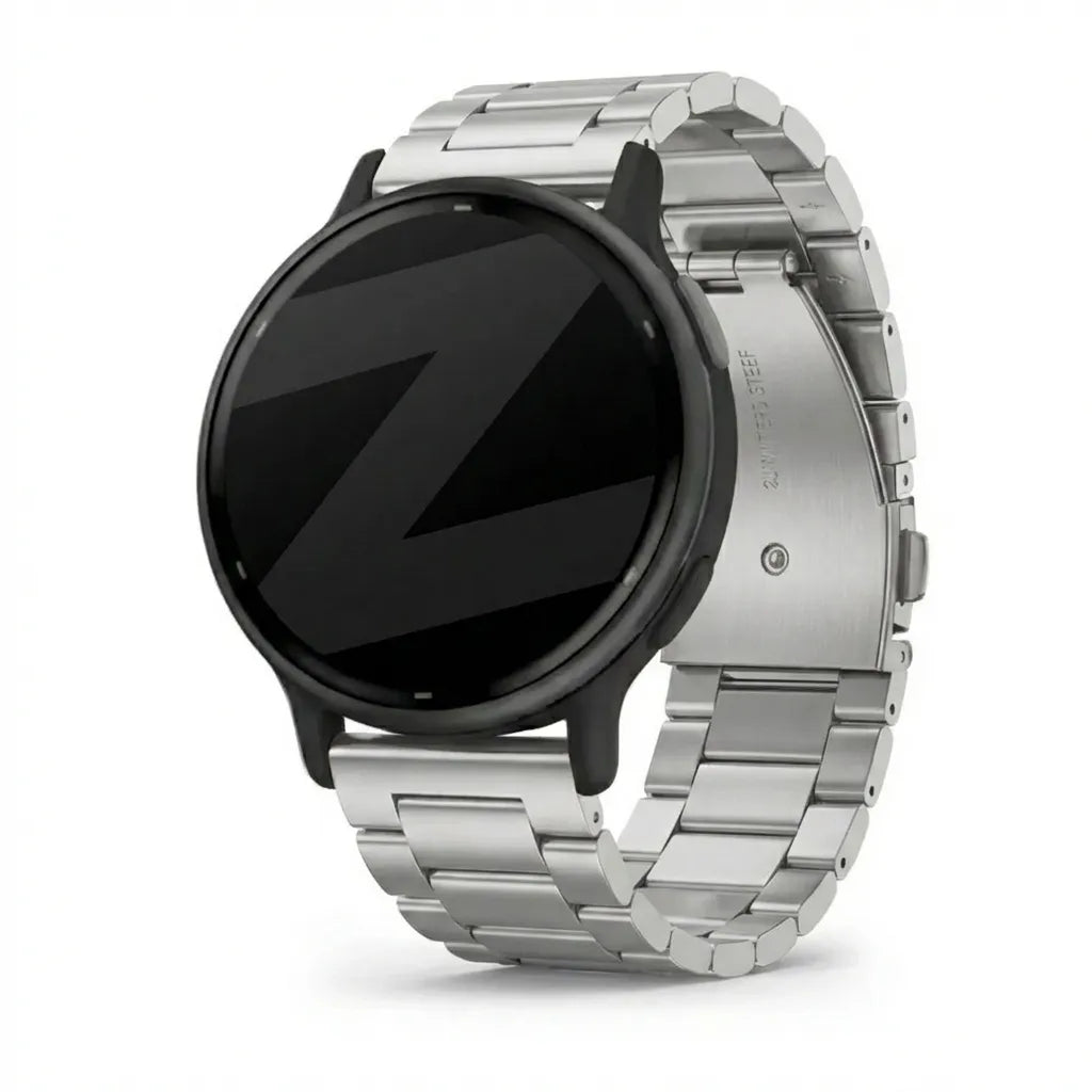 Bandz Garmin Vivoactive 5 Titanium Link Strap (Silver)