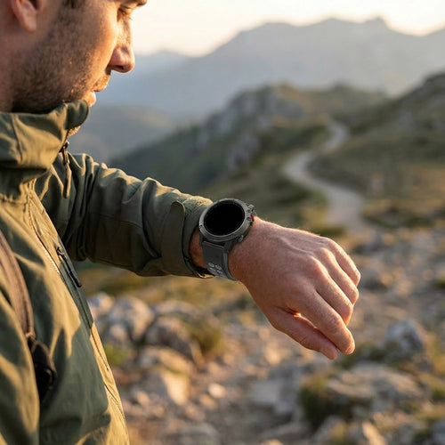 Bandz Garmin Fenix 7 dual sport gesp band (zwart/grijs)