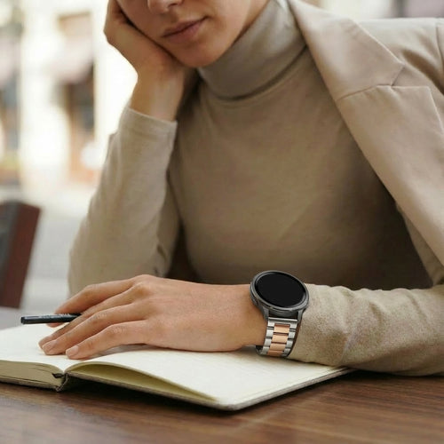 Bandz Garmin Venu 4 - 41mm stalen band 'Classic' (zilver/roségoud)