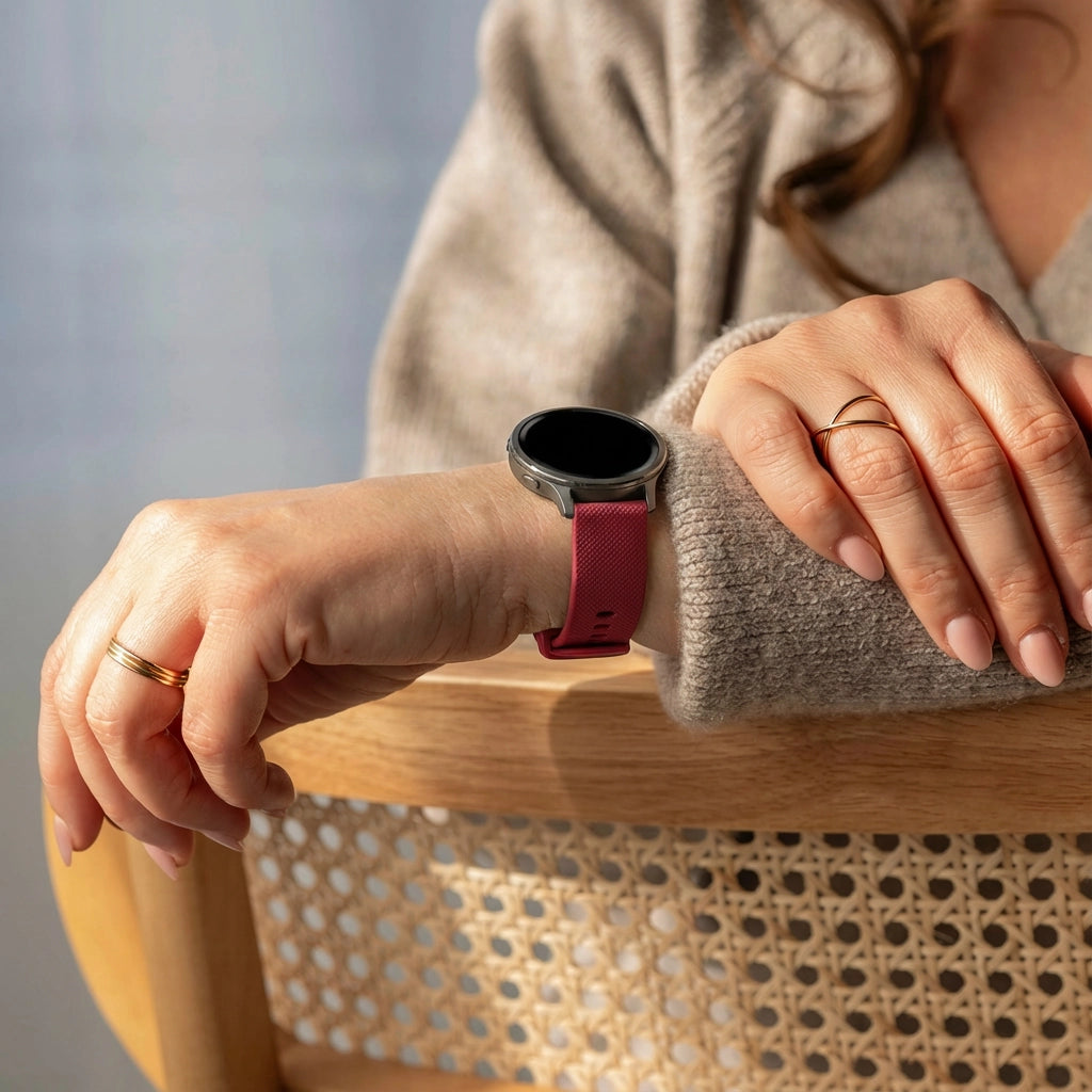 Bandz Garmin Vivoactive 6 siliconen band 'Premium' (wijnrood)