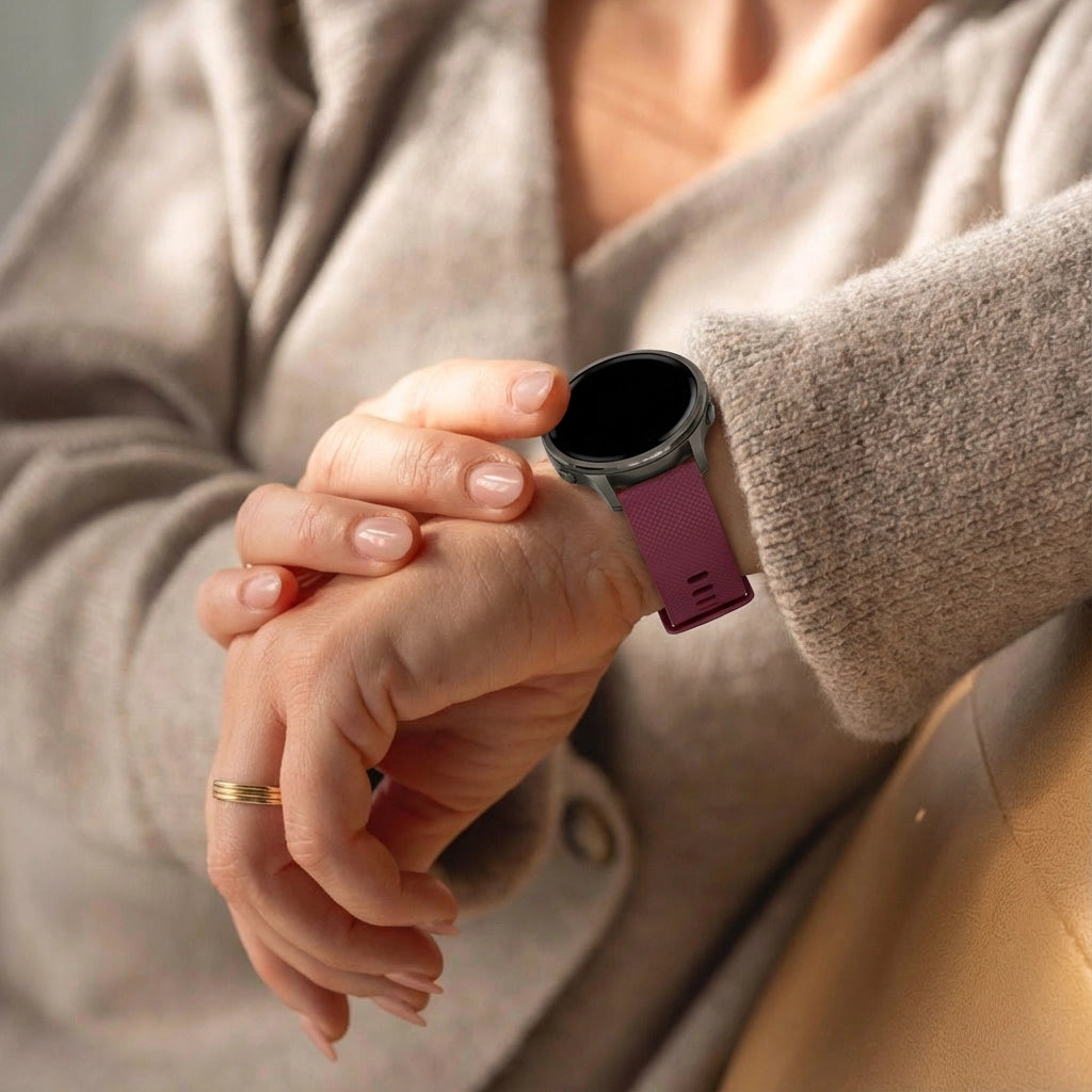 Bandz Garmin Vivoactive 6 siliconen band 'Premium' (wijnrood)