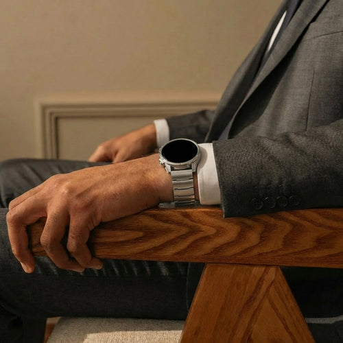 Garmin Approach S62 titanium hybrid band (zilver)