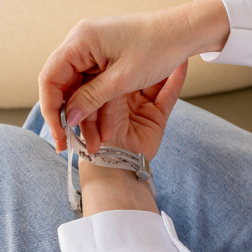 Transparent Flower Samsung Galaxy Watch 6 44mm magnetisch bandje