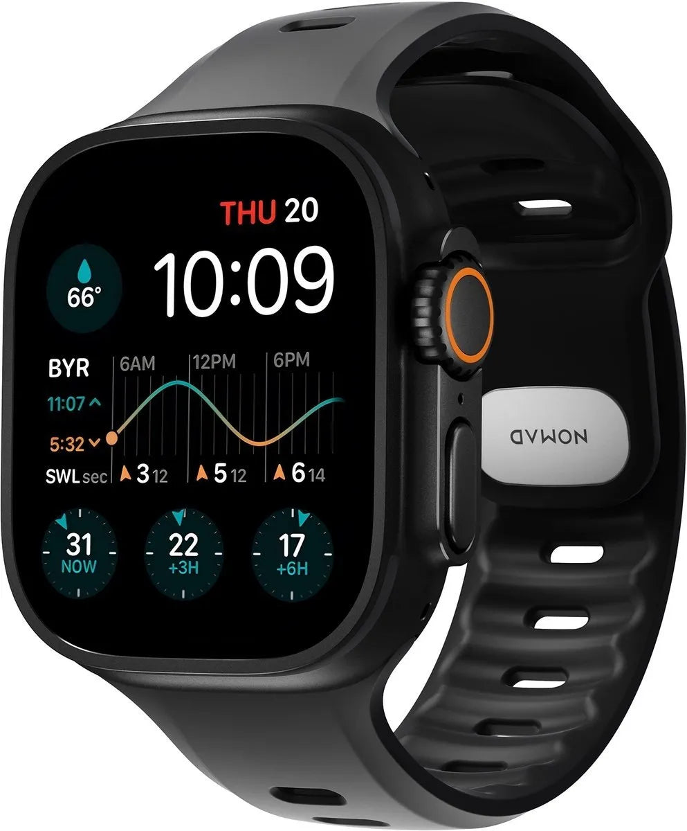 Nomad Apple Watch siliconen Tempo bandje (zwart)