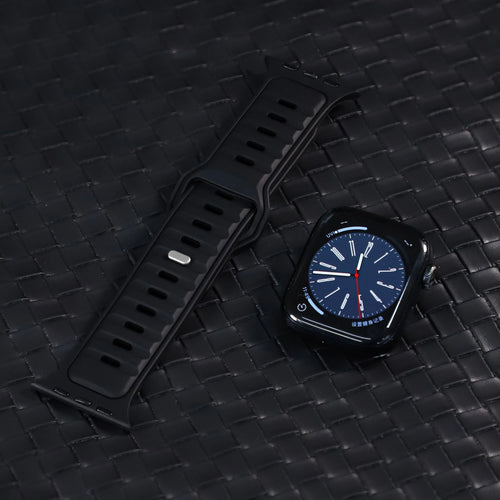 Apple Watch Premium Outdoor Silicone Strap (Black/Black)