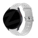 Bandz universeel 20mm siliconen band met bloemenpatroon (wit)