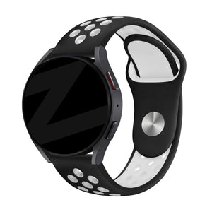 Bandz Actyve Smartwatch 20mm sport band 'Deluxe' (zwart/wit)