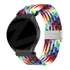Bandz Garmin Forerunner 55 gevlochten nylon band (regenboog)